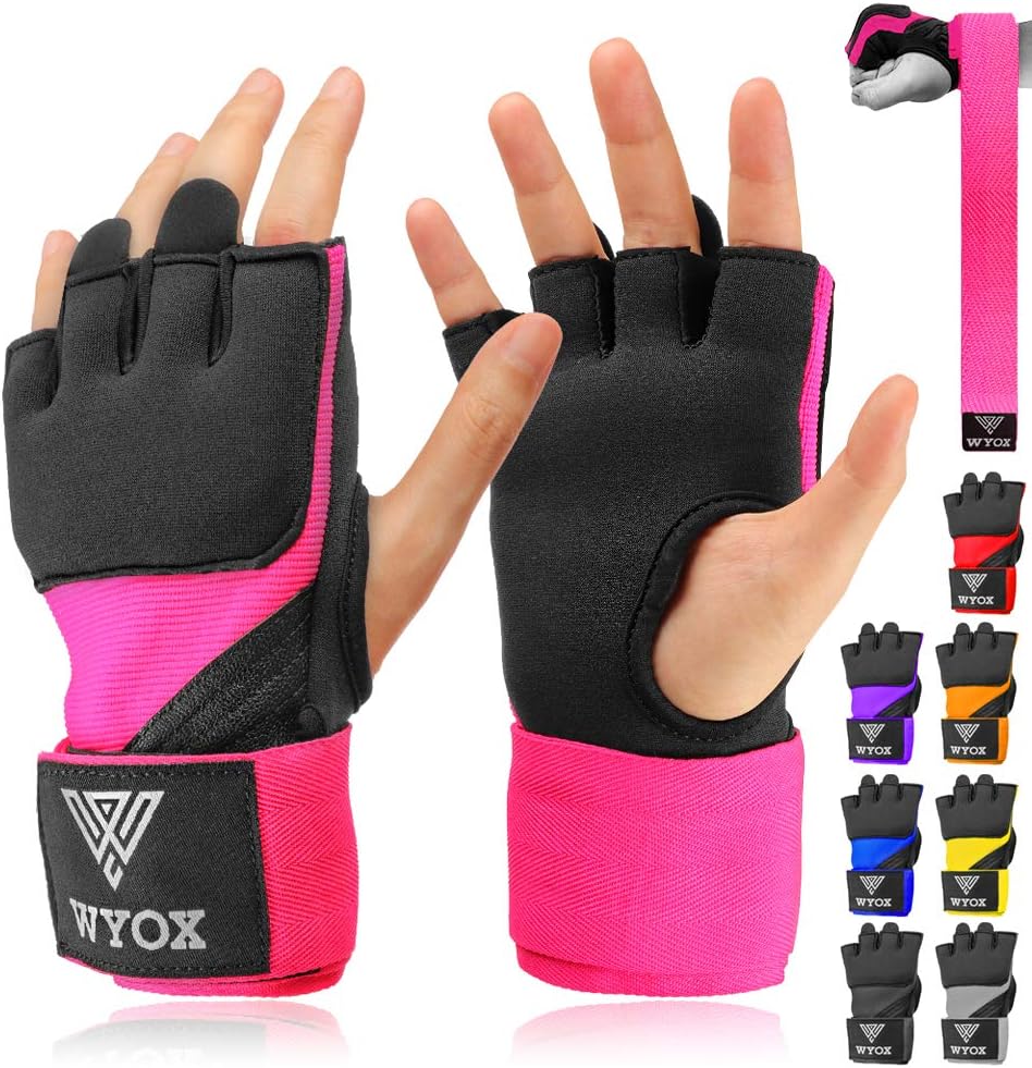 Pink Quick Gel Boxing Hand Wraps - WYOX