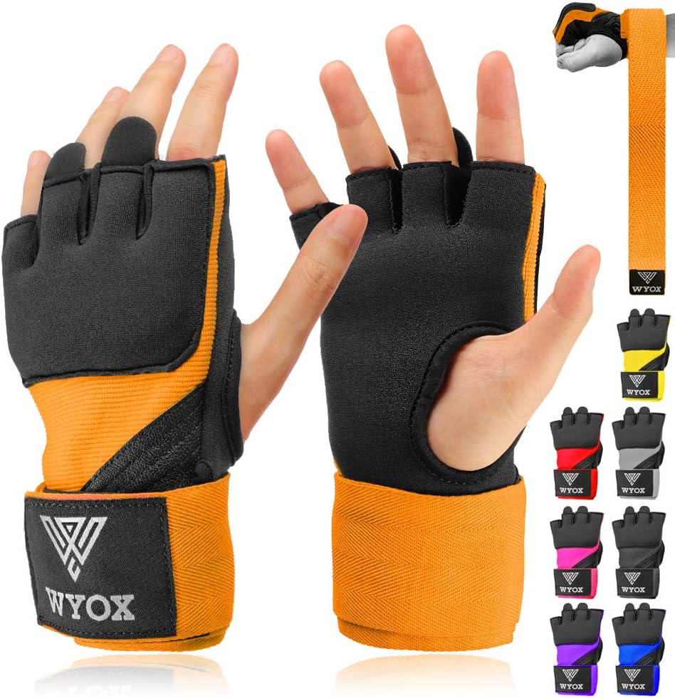 Orange Quick Gel Boxing Hand Wraps - Neoprene | WYOX