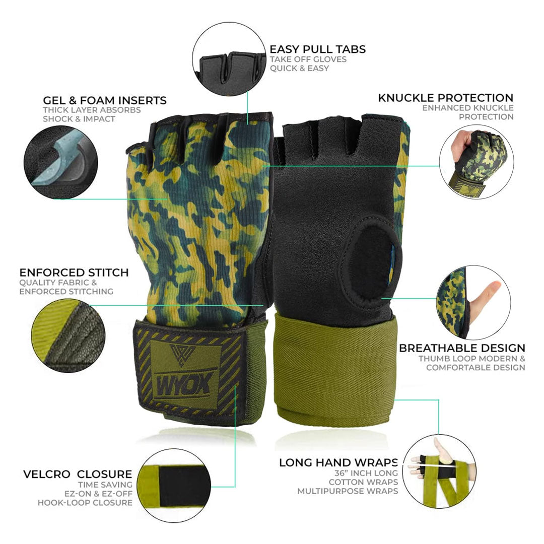 Premium Gel Hand Wraps - Camouflage Jungle