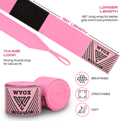 Pink Boxing Hand Wraps - WYOX