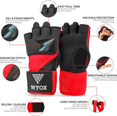 Red Quick Gel Boxing Hand Wraps  Features - Wyox Sports