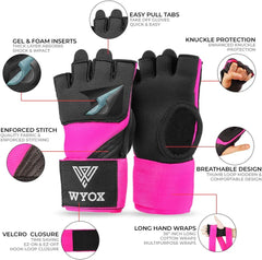WYOX PINK BOXING HAND WRAPS FEATURES