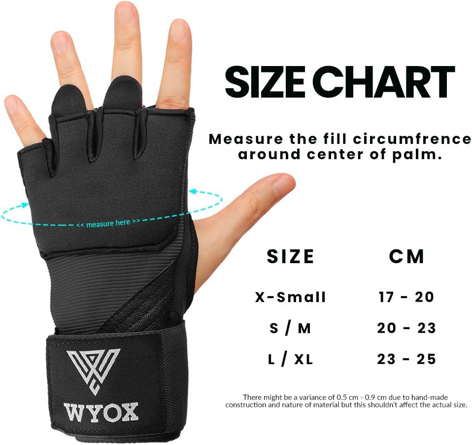 Quick Gel Boxing Hand Wraps - WYOX SPORTSQuick Gel Boxing Hand Wraps  SIZE Chart- WYOX SPORTS