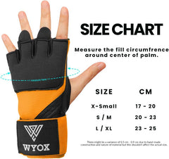 Orange Quick Gel Boxing Hand Wraps - Neoprene | WYOX