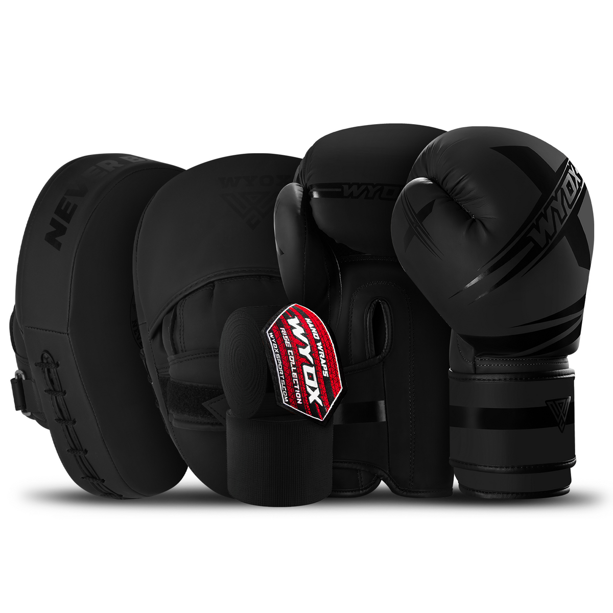 Boxing Gloves, Hand Wraps & Pads Bundle