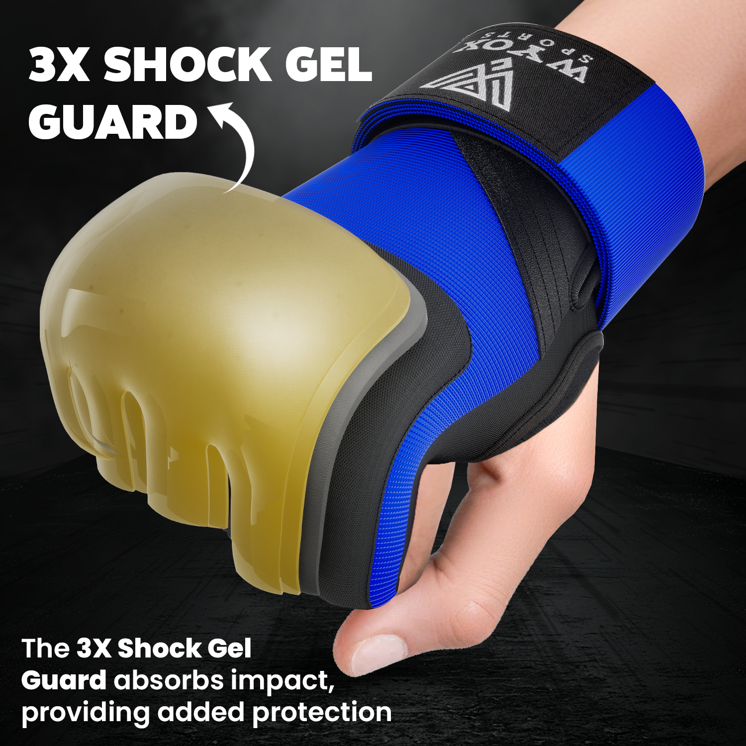 Pro Blue Quick Hand wraps Gloves