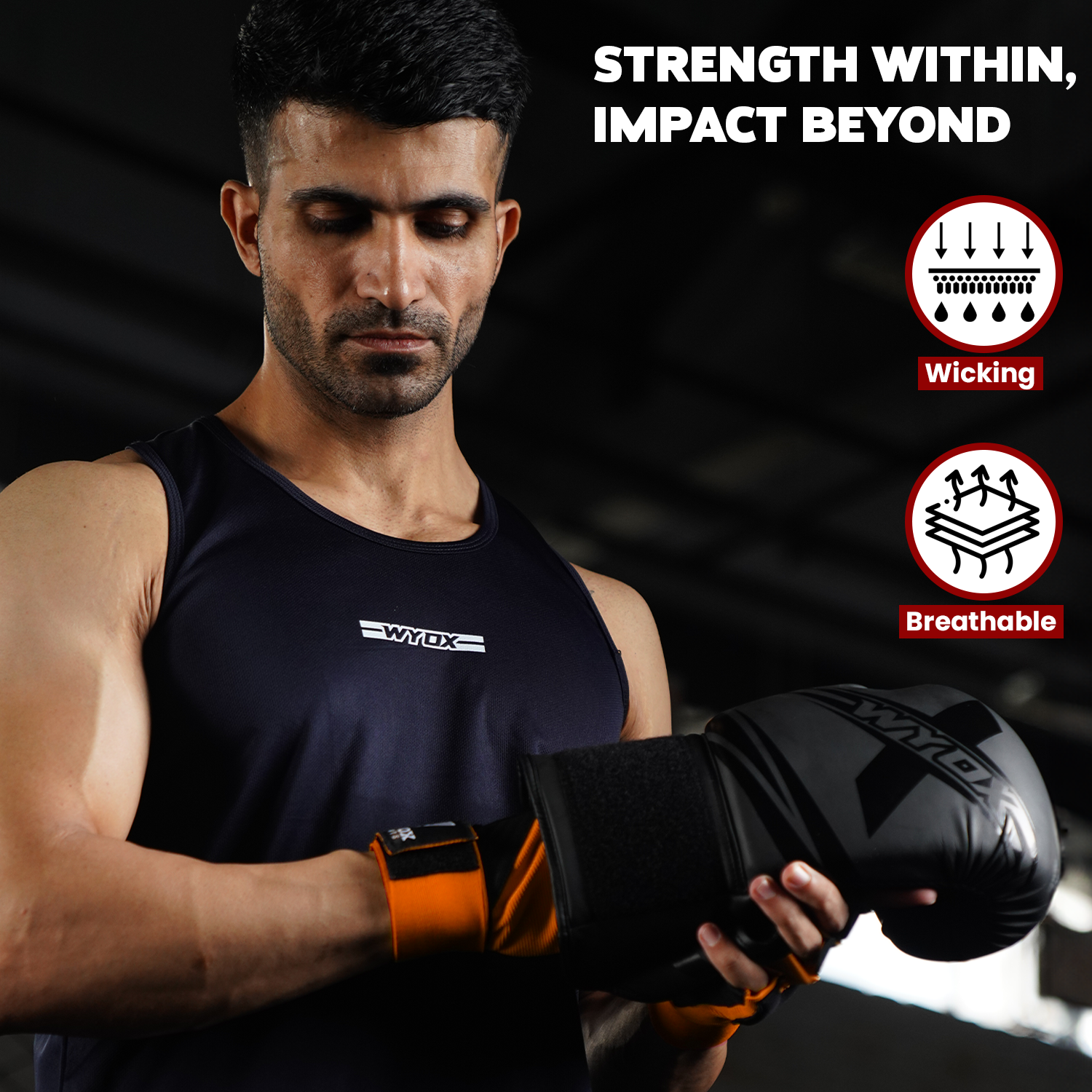 Pro Orange Quick Hand wraps Gloves