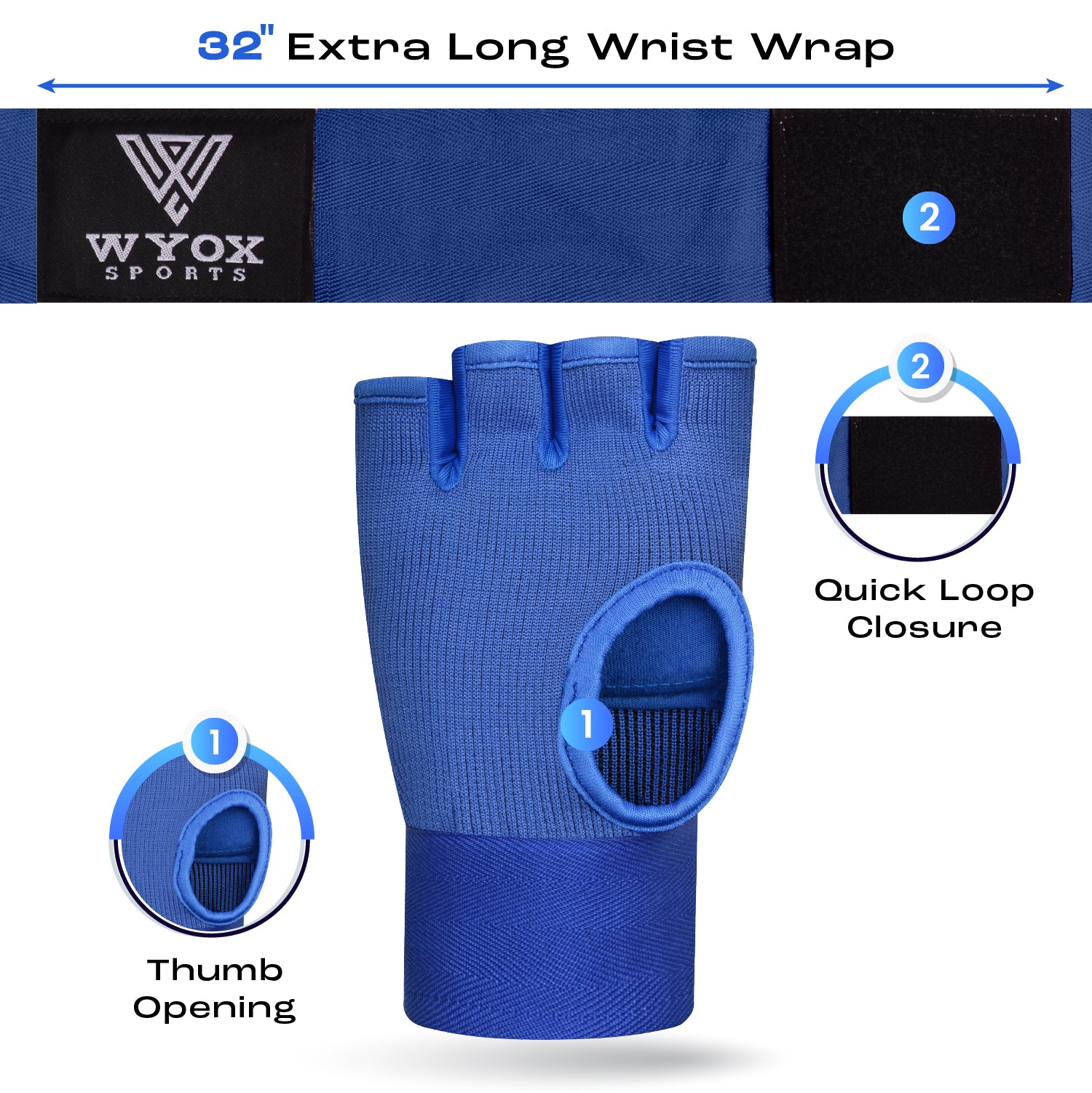 Quick Gel Hosiery Hand Wraps - blue