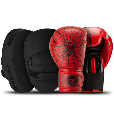 Spider Kids Boxing Gloves & Pads Bundle