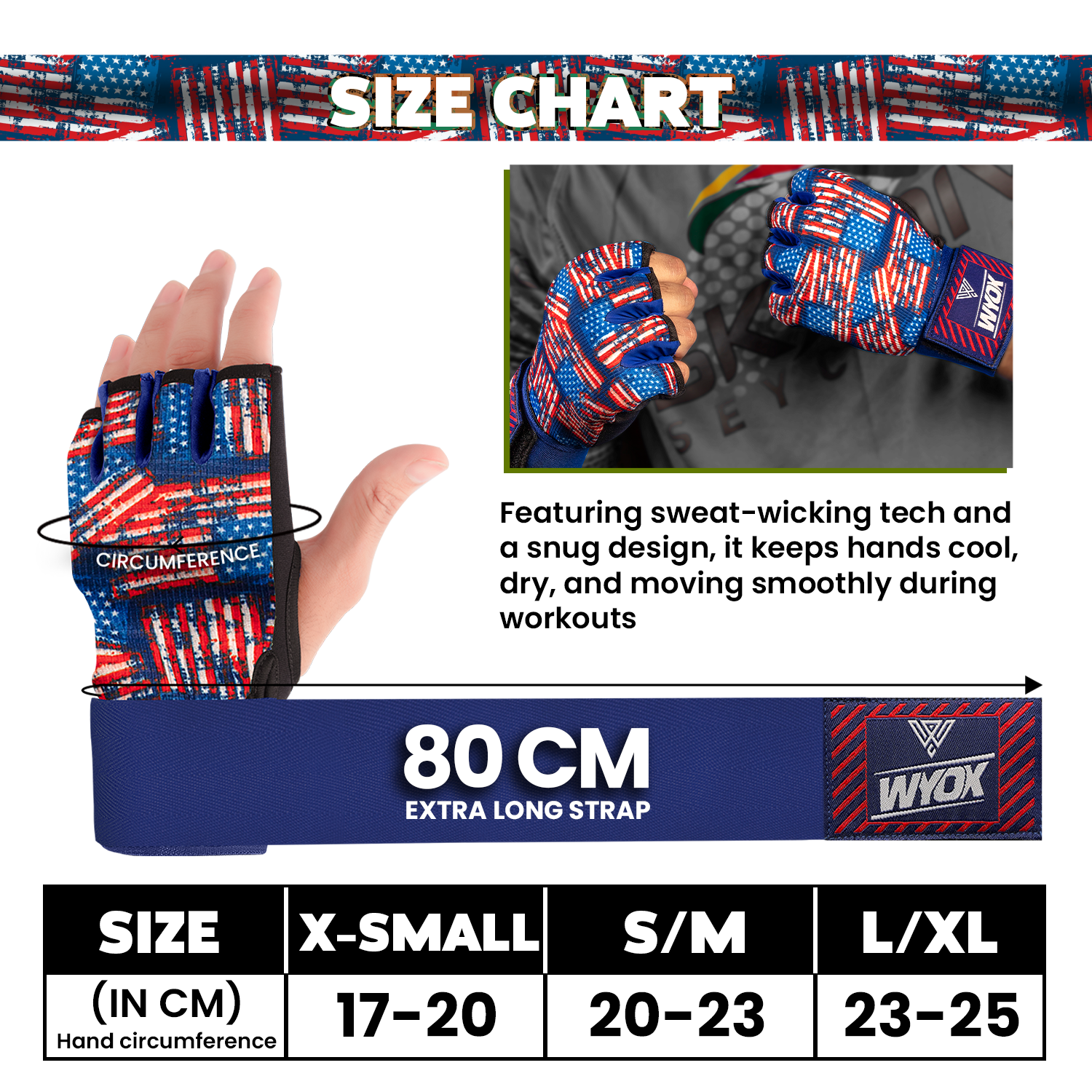 USA IGGN size chart