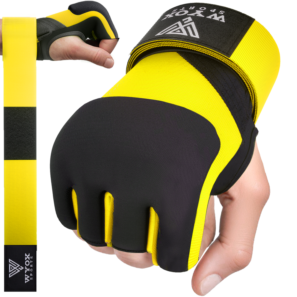 Yellow Quick Gel Boxing Hand Wraps - Neoprene