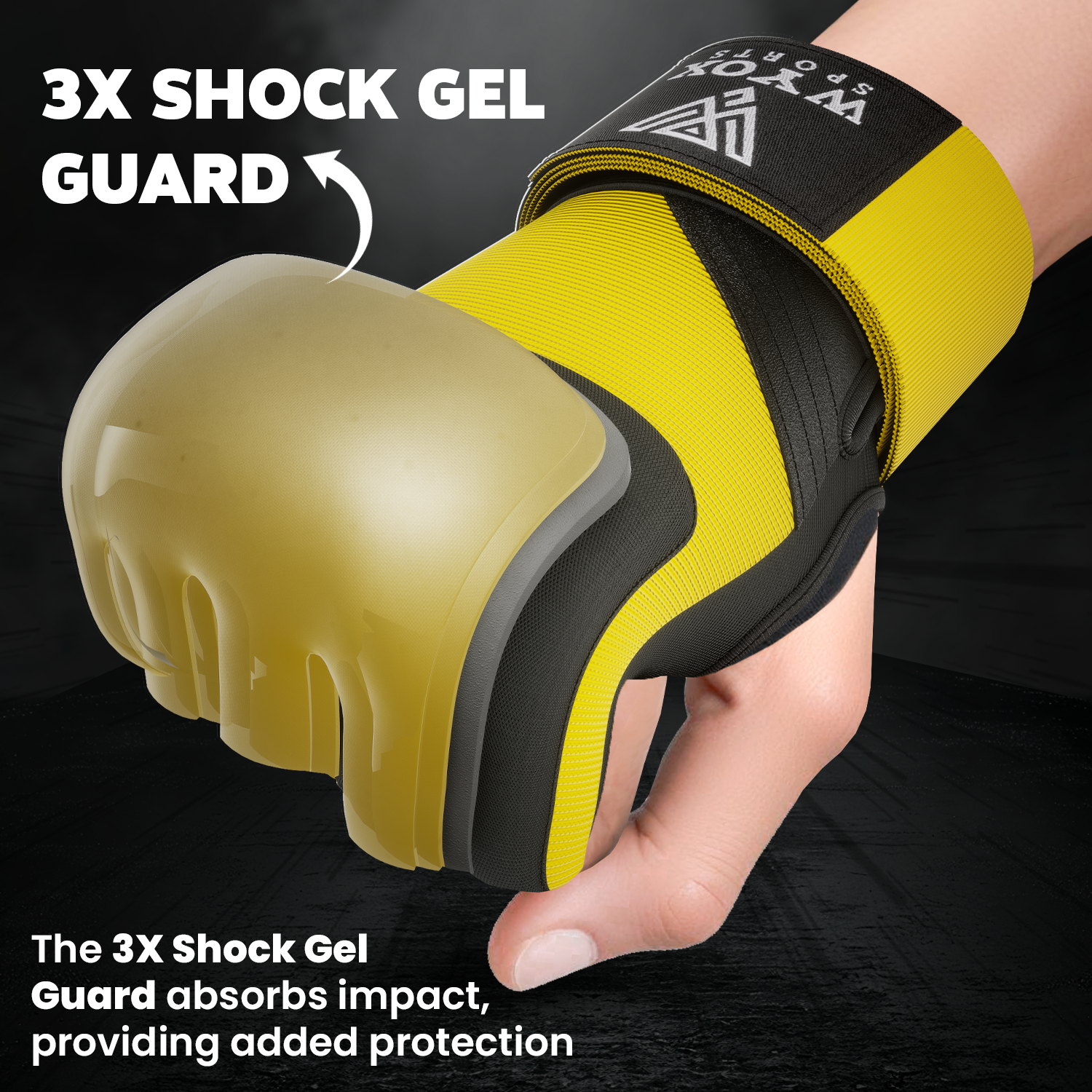 Yellow gel boxing wraps